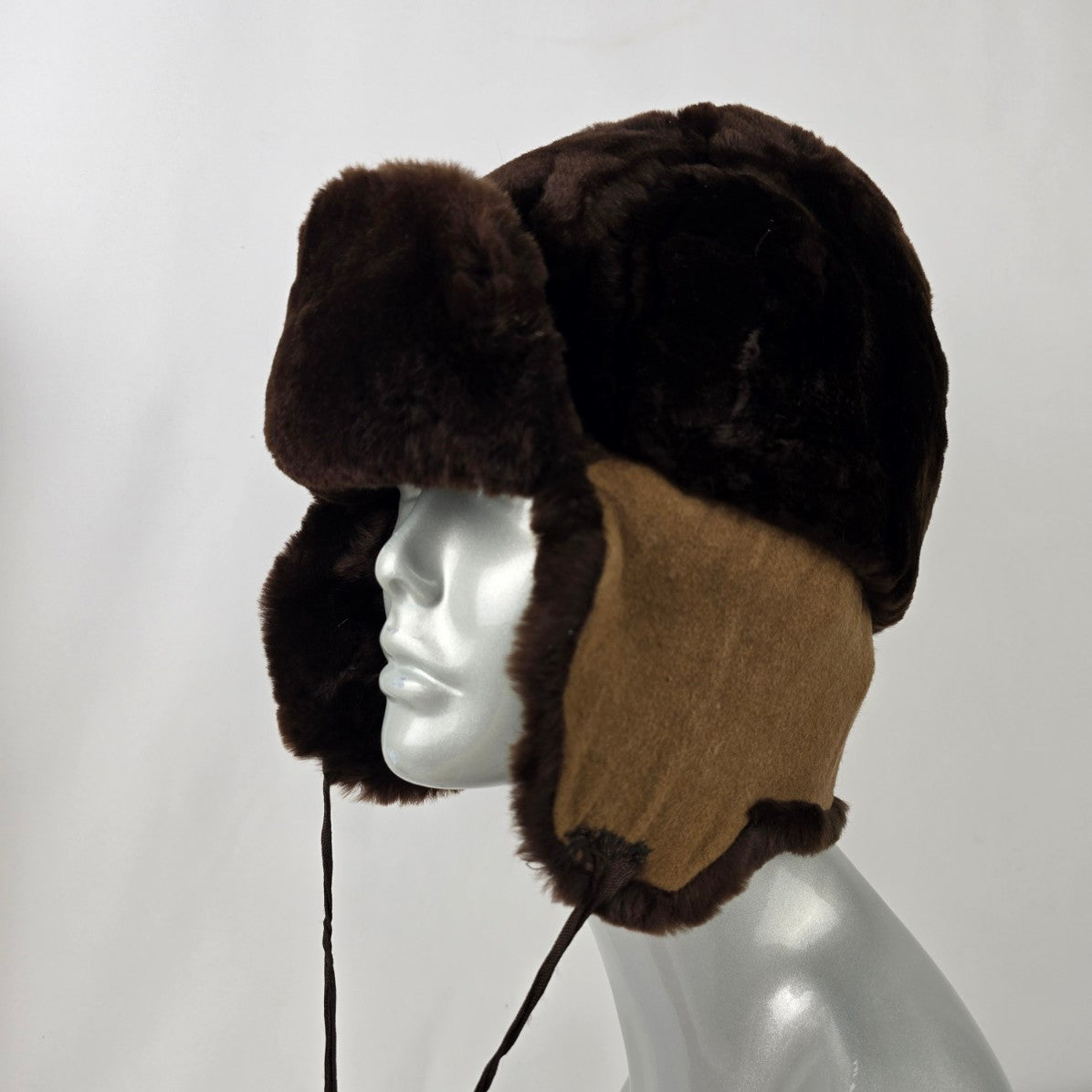 Vintage Brown Faux Sheepskin Fur Hat