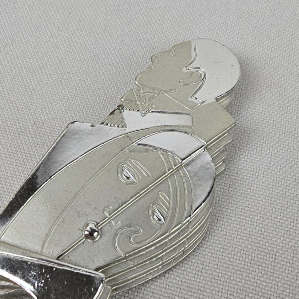 Vintage AJC Art Deco Silver Women Man & Shoe Brooch
