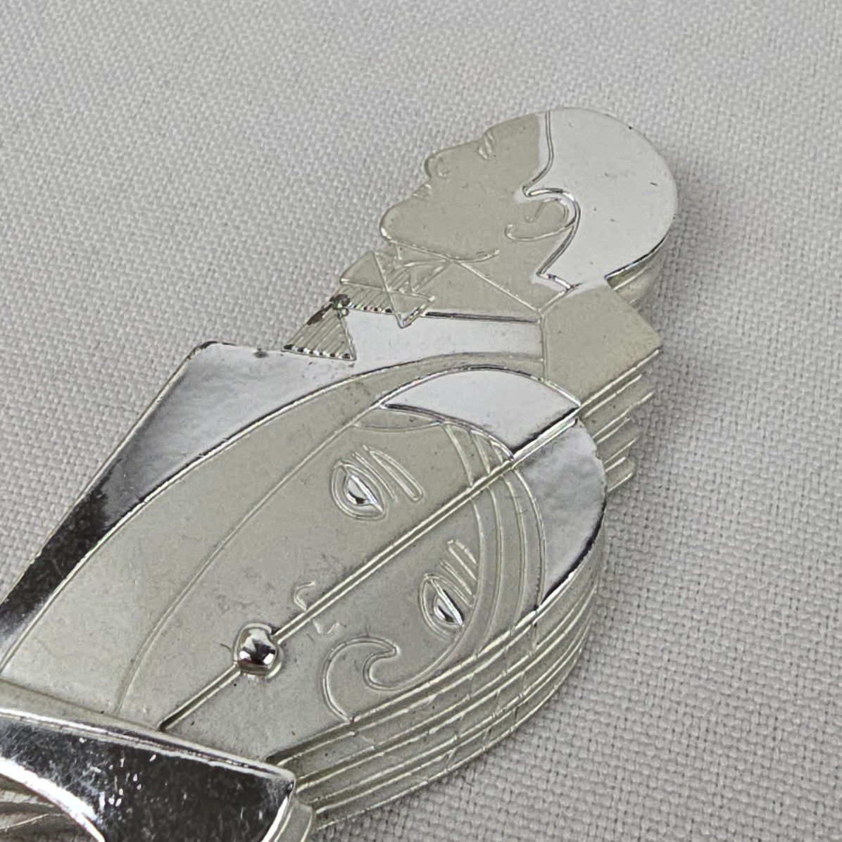 Vintage AJC Art Deco Silver Women Man & Shoe Brooch