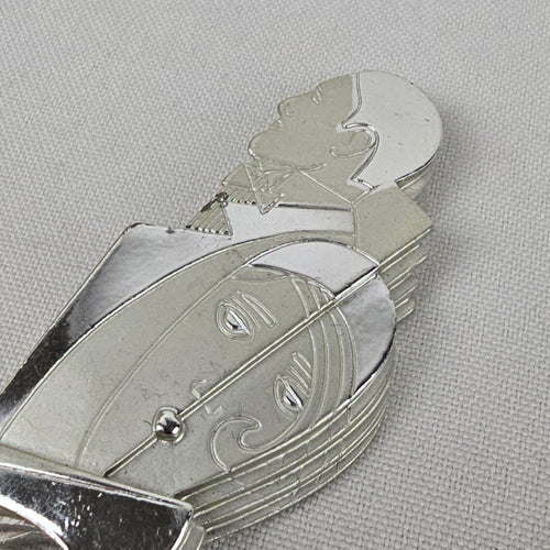 Vintage AJC Art Deco Silver Women Man & Shoe Brooch
