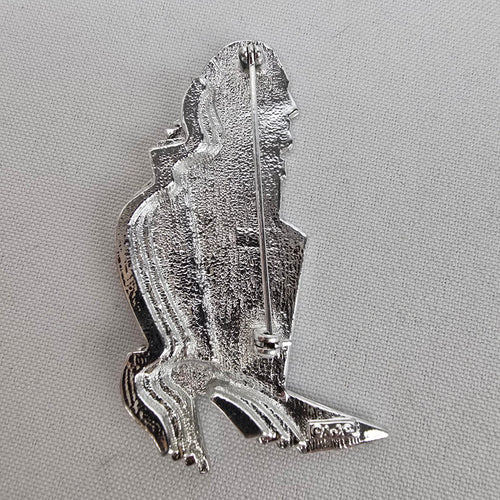Vintage AJC Art Deco Silver Women Man & Shoe Brooch