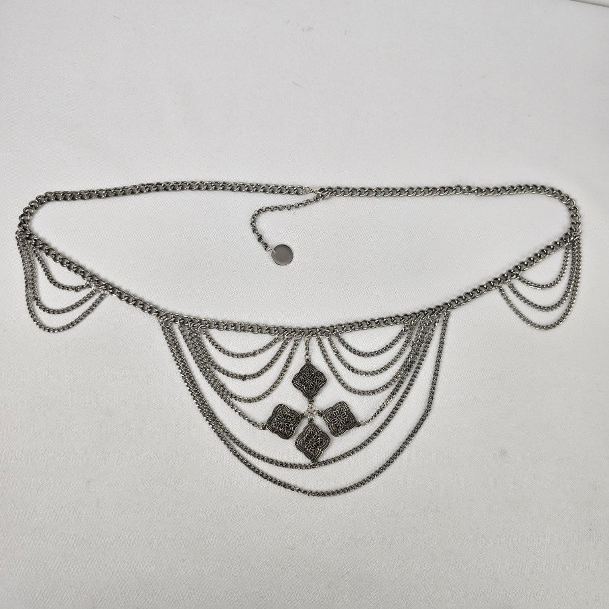 Silver Layered Chain Belt Size S/M