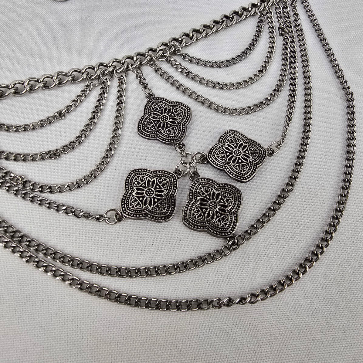 Silver Layered Chain Belt Size S/M