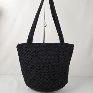 The Sac Black Crochet Shoulder Purse