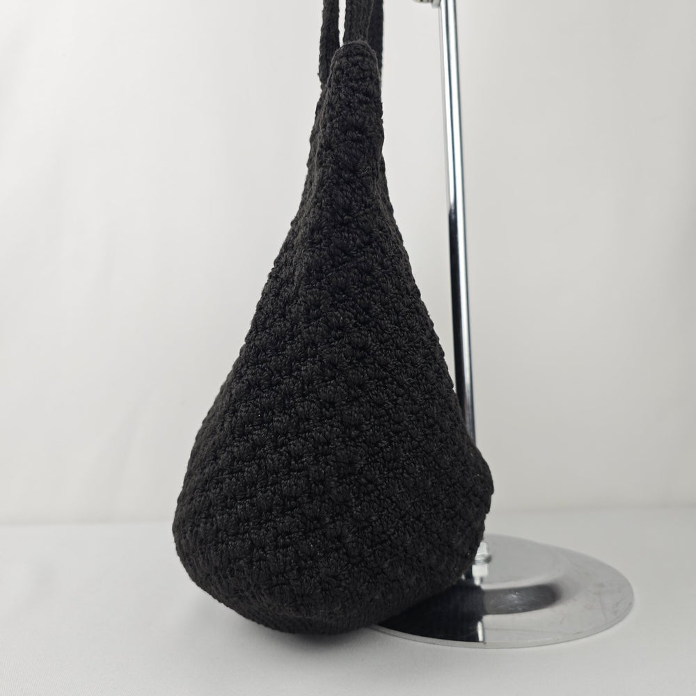 The Sac Black Crochet Shoulder Purse