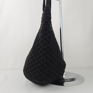 The Sac Black Crochet Shoulder Purse