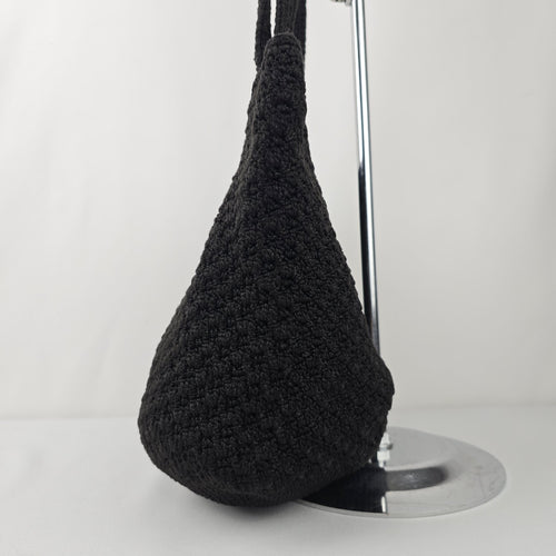 The Sac Black Crochet Shoulder Purse