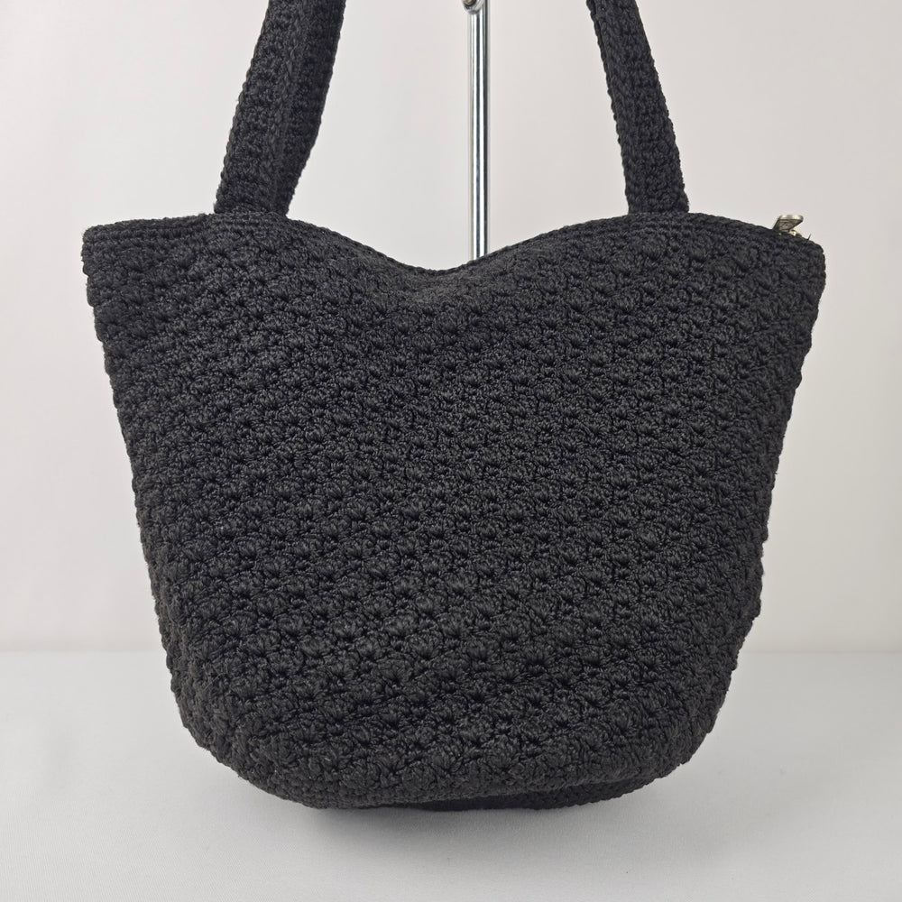 The Sac Black Crochet Shoulder Purse