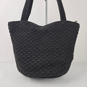 The Sac Black Crochet Shoulder Purse