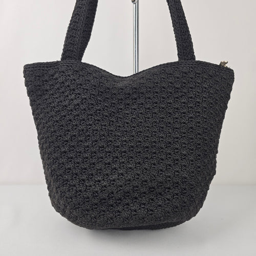 The Sac Black Crochet Shoulder Purse