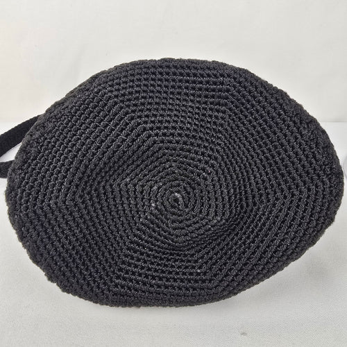 The Sac Black Crochet Shoulder Purse