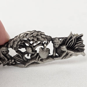 Vintage AJC Silver Adam and Eve Brooch