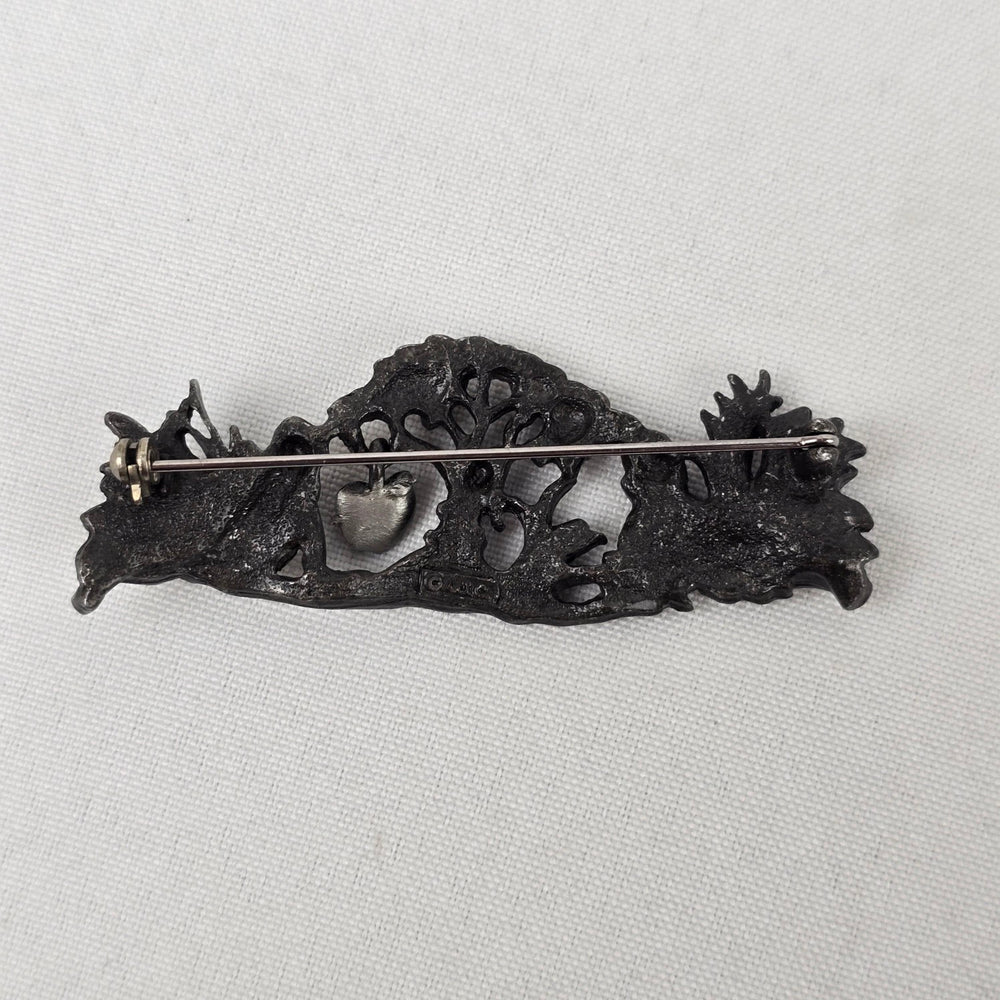 Vintage AJC Silver Adam and Eve Brooch