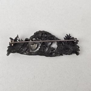 Vintage AJC Silver Adam and Eve Brooch