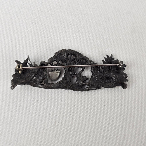 Vintage AJC Silver Adam and Eve Brooch