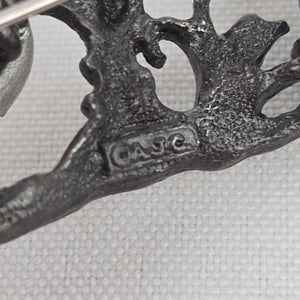 Vintage AJC Silver Adam and Eve Brooch