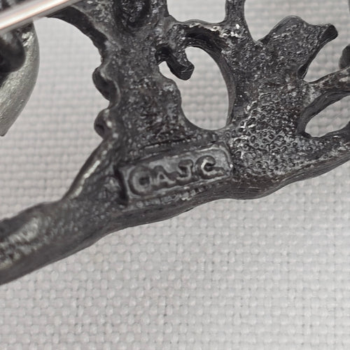 Vintage AJC Silver Adam and Eve Brooch
