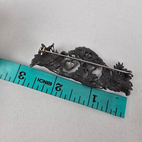 Vintage AJC Silver Adam and Eve Brooch