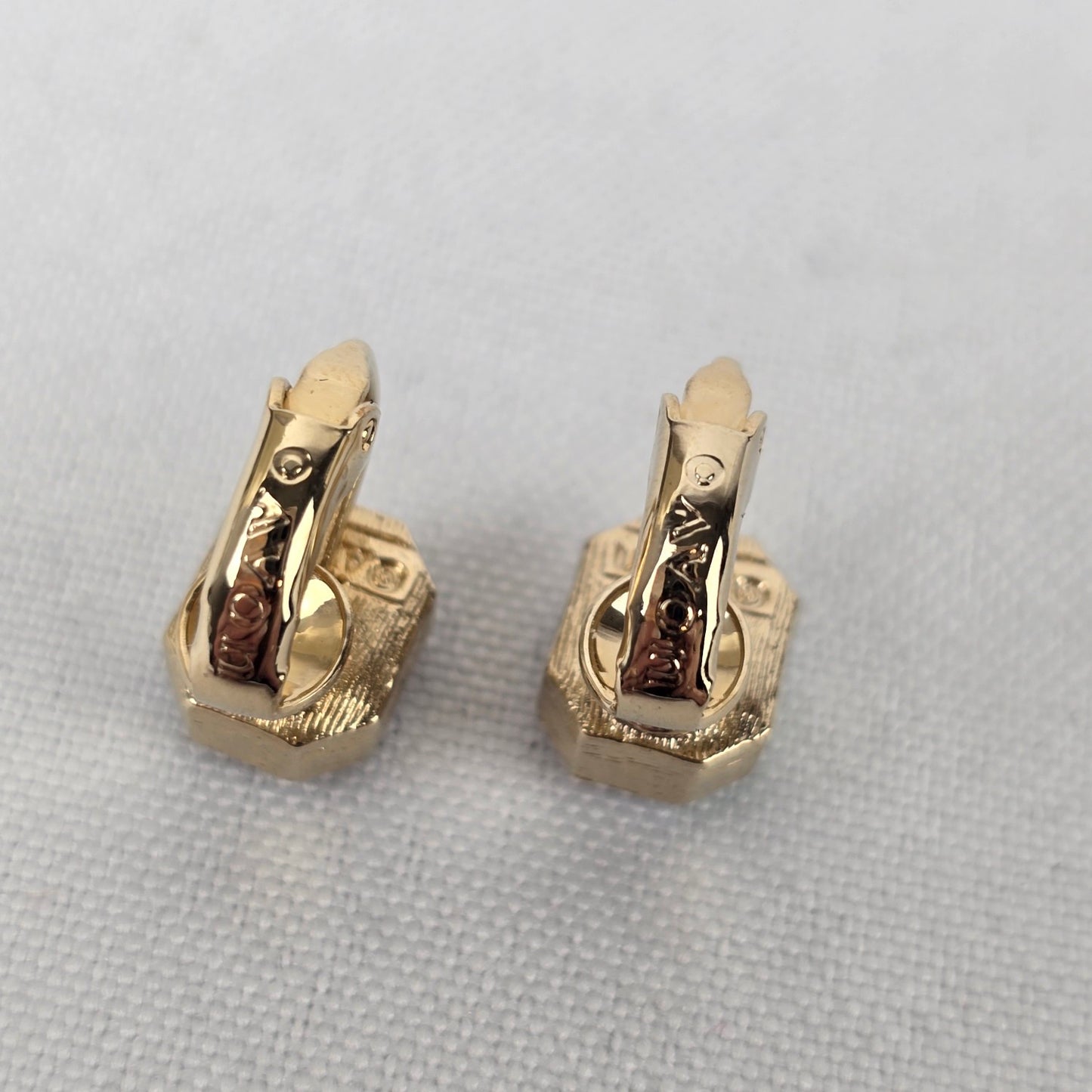 Vintage Avon AB Rhinestone Square Clip On Earrings
