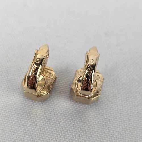 Vintage Avon AB Rhinestone Square Clip On Earrings