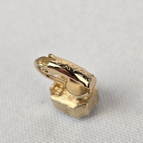 Vintage Avon AB Rhinestone Square Clip On Earrings