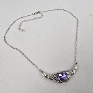 Corpse Bride Skeleton Hands Blue Heart Necklace