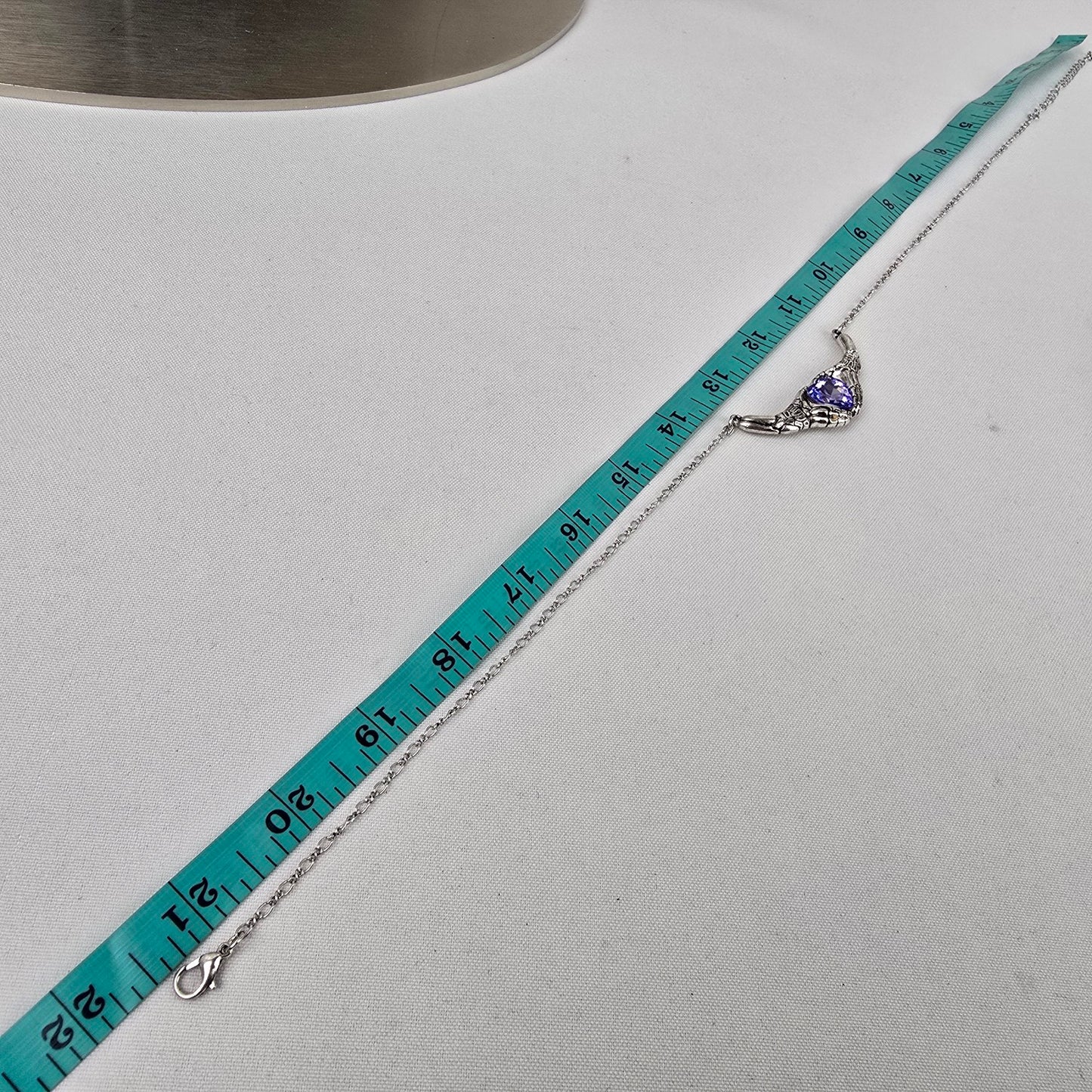 Corpse Bride Skeleton Hands Blue Heart Necklace