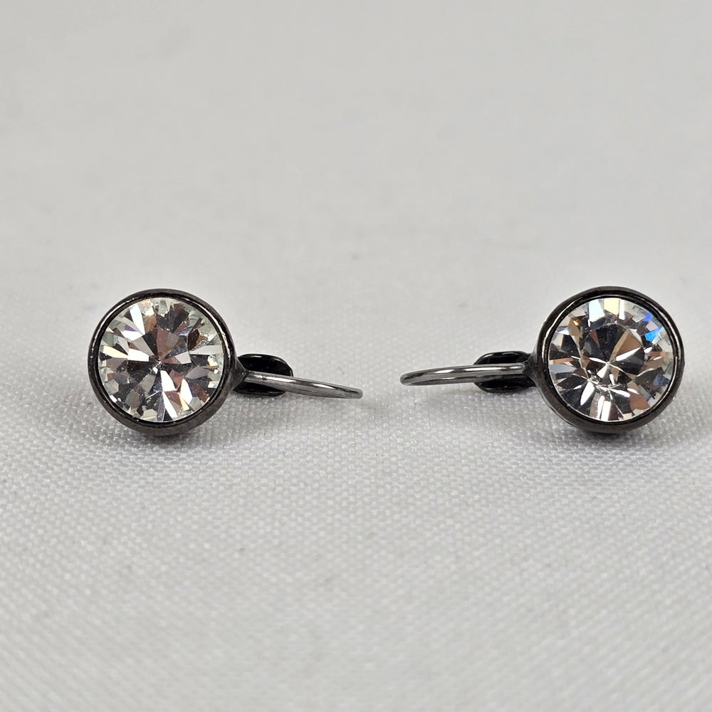 Dyrberg Kern Black Faceted Stone Drop Earrings