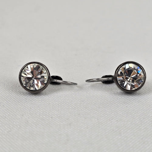 Dyrberg Kern Black Faceted Stone Drop Earrings