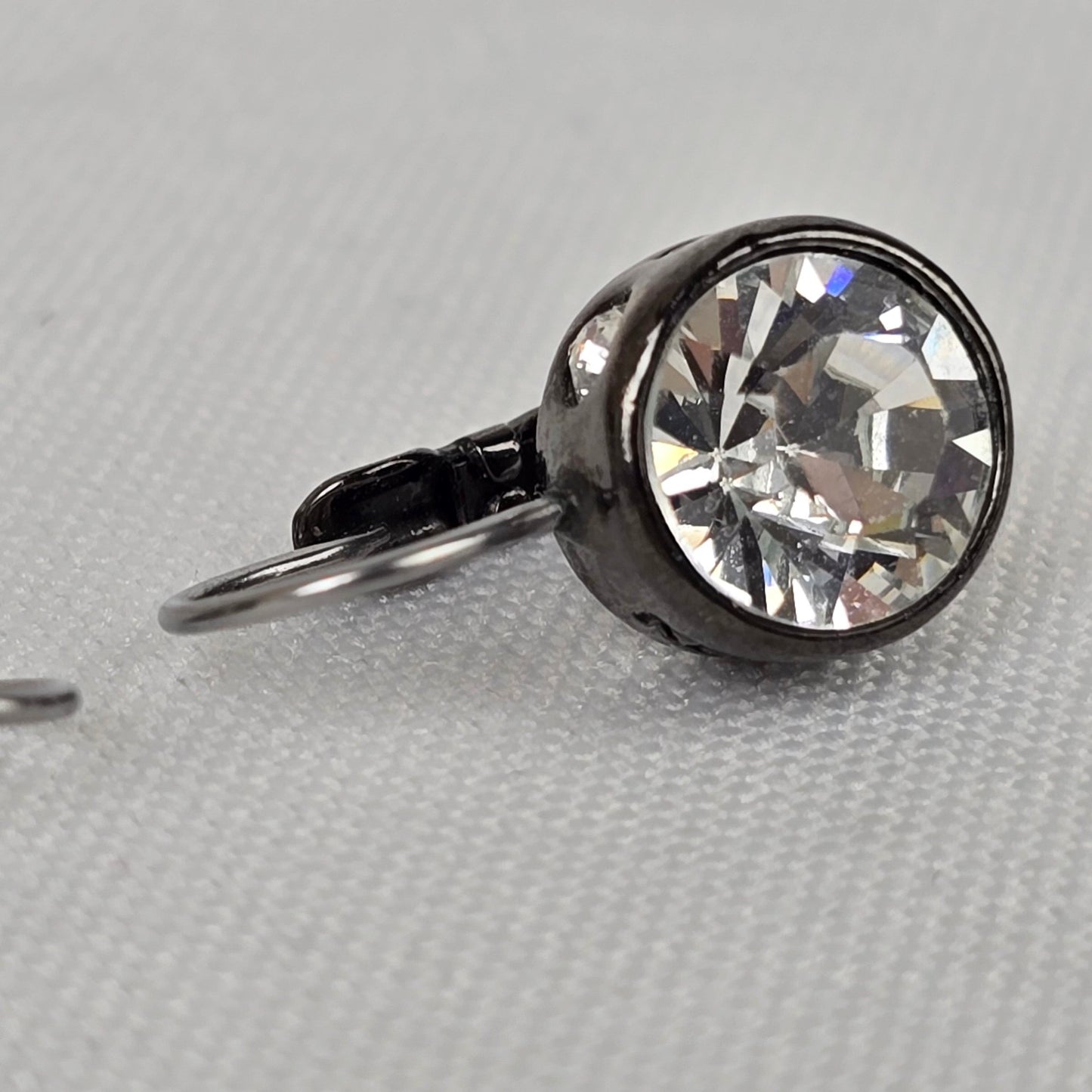 Dyrberg Kern Black Faceted Stone Drop Earrings