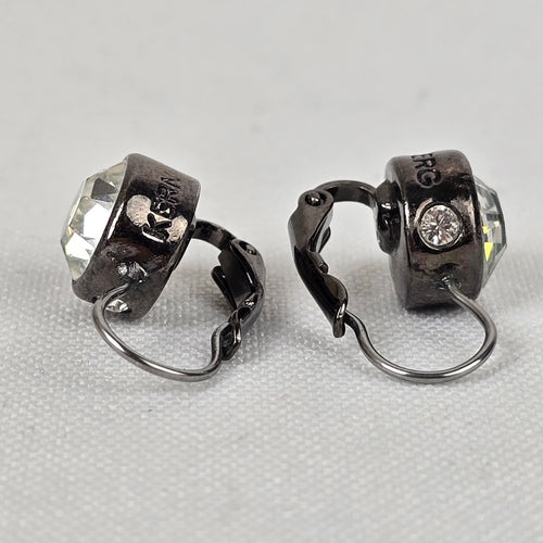 Dyrberg Kern Black Faceted Stone Drop Earrings