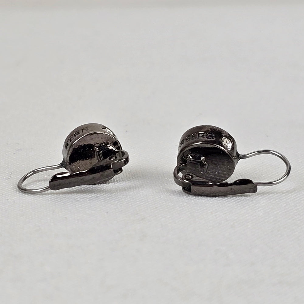 Dyrberg Kern Black Faceted Stone Drop Earrings