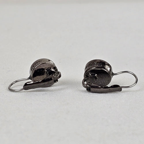 Dyrberg Kern Black Faceted Stone Drop Earrings