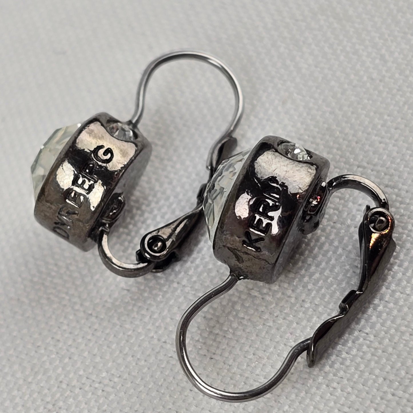 Dyrberg Kern Black Faceted Stone Drop Earrings