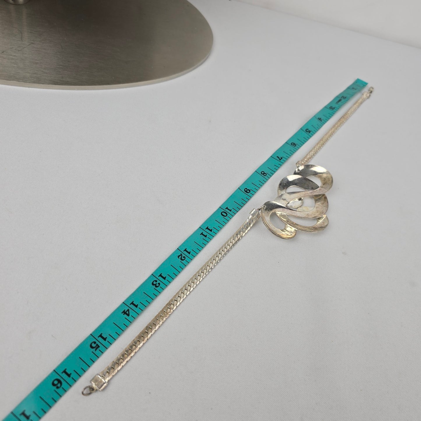 Vintage Silver Tone Statement Collar Necklace