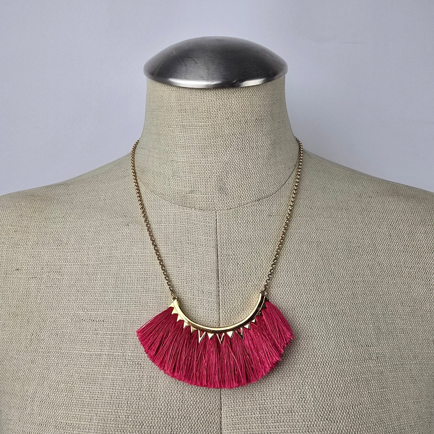 Stella and Dot Eden Pink Fringe Necklace