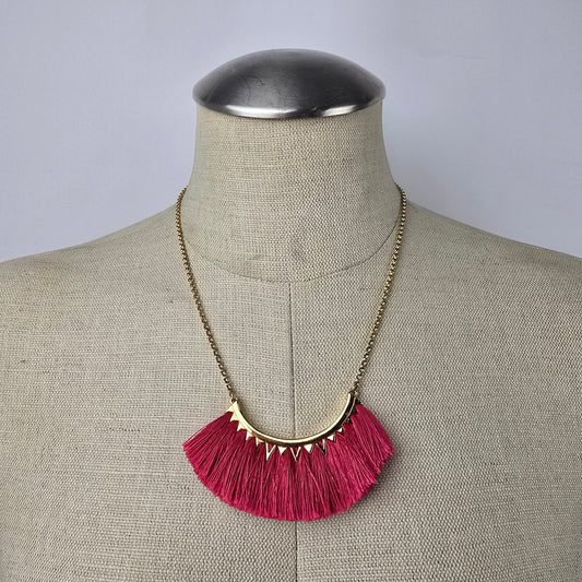 Stella and Dot Eden Pink Fringe Necklace