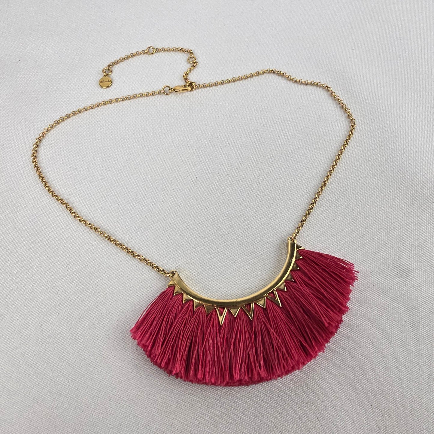 Stella and Dot Eden Pink Fringe Necklace