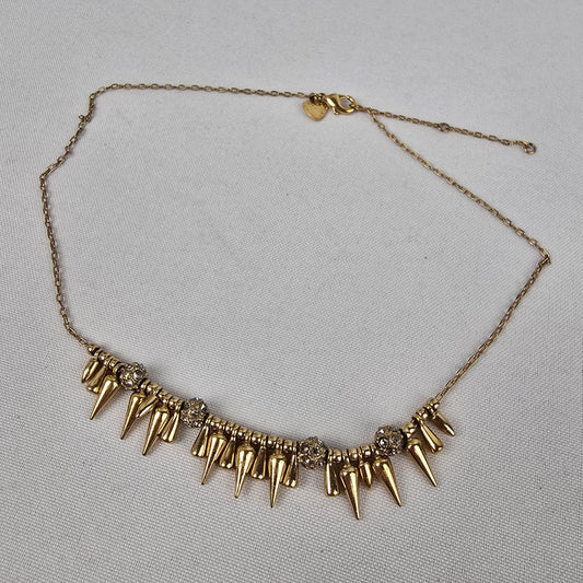 Stella & Dot Renegade Gold Tone Cluster Necklace