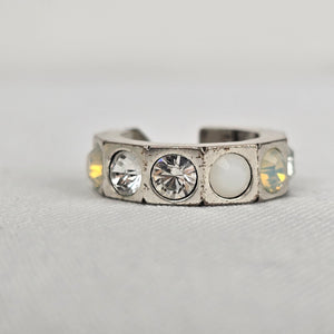 Dyrberg Kern Silver Rhinestone Hoop Earrings