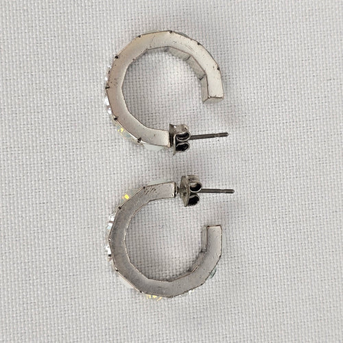 Dyrberg Kern Silver Rhinestone Hoop Earrings