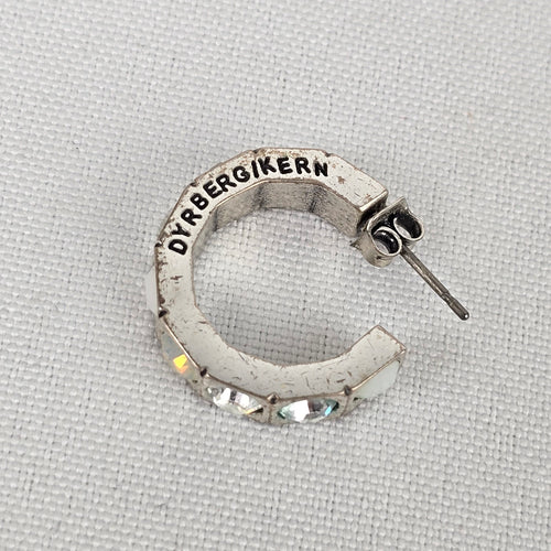 Dyrberg Kern Silver Rhinestone Hoop Earrings