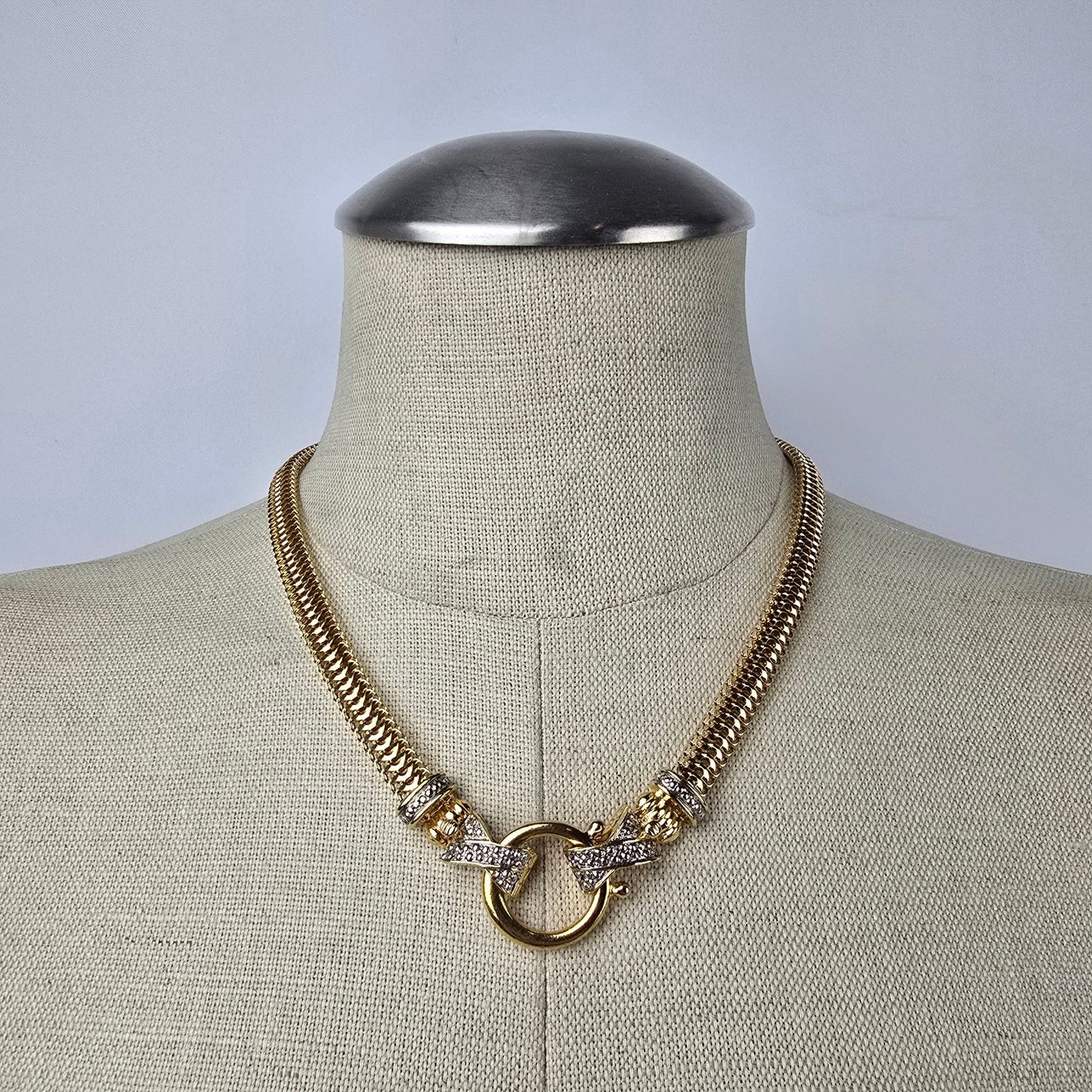 Vintage Avon 80s Gold Link Snake Chain Necklace