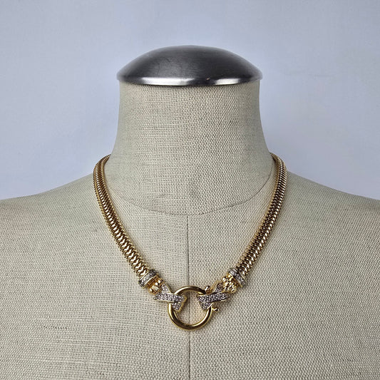Vintage Avon 80s Gold Link Snake Chain Necklace
