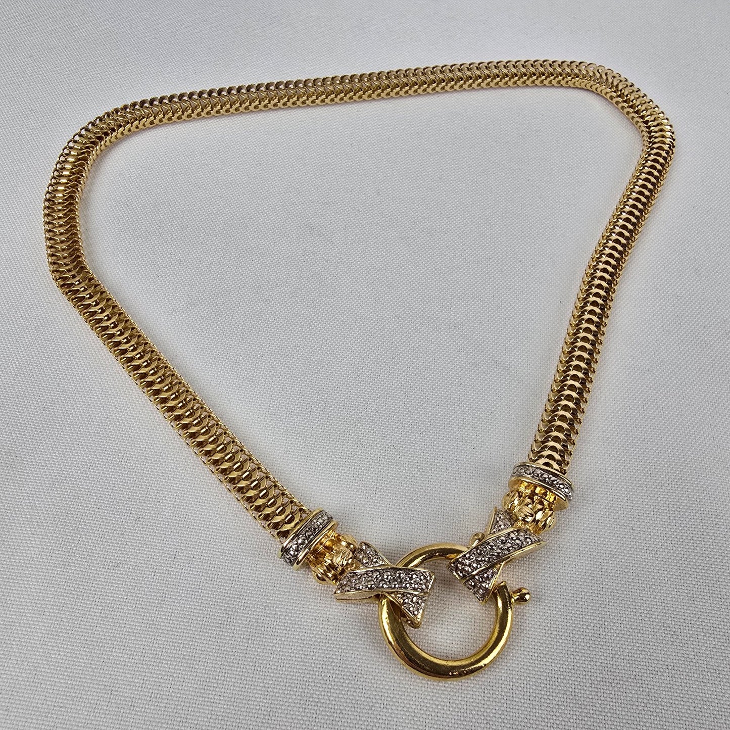 Vintage Avon 80s Gold Link Snake Chain Necklace