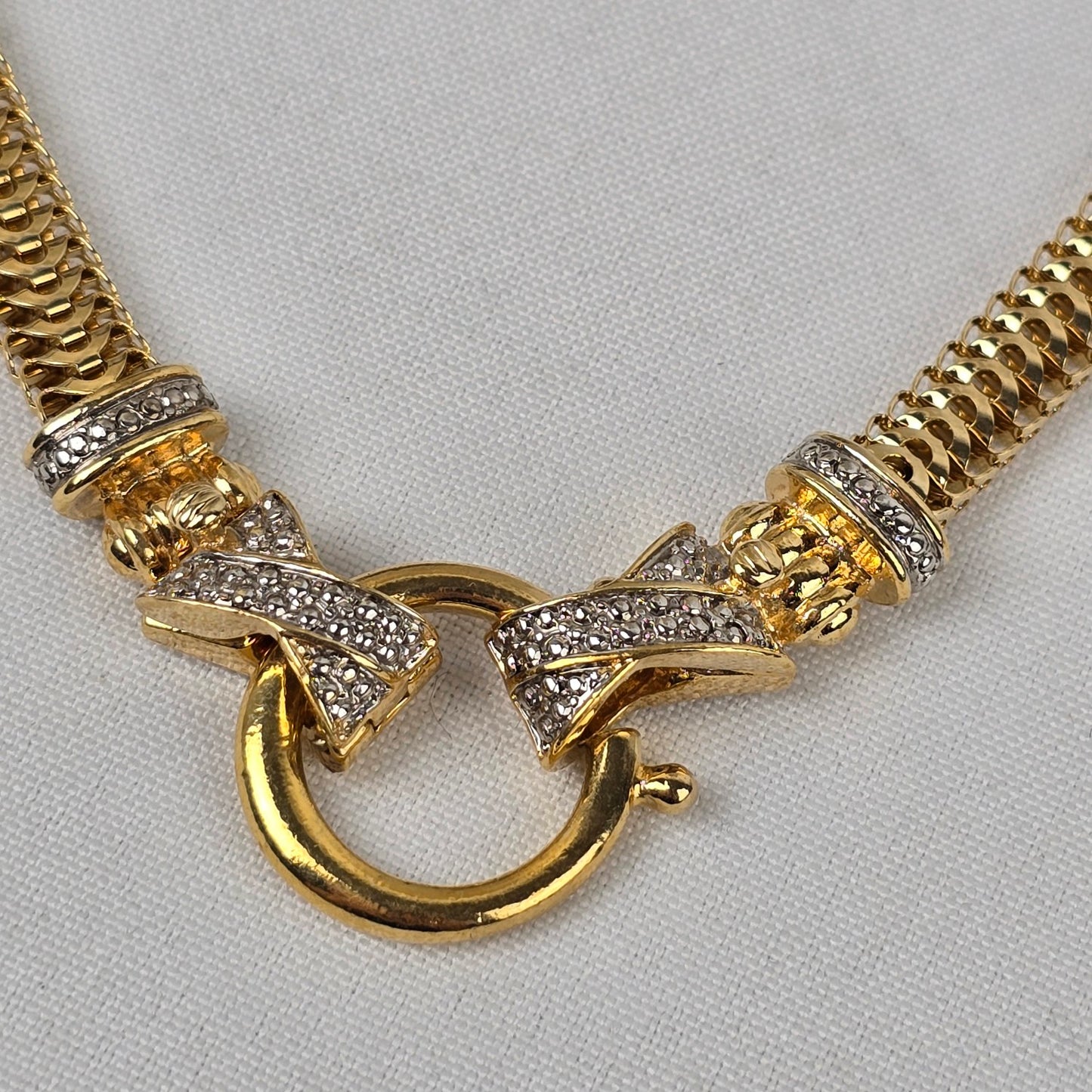 Vintage Avon 80s Gold Link Snake Chain Necklace