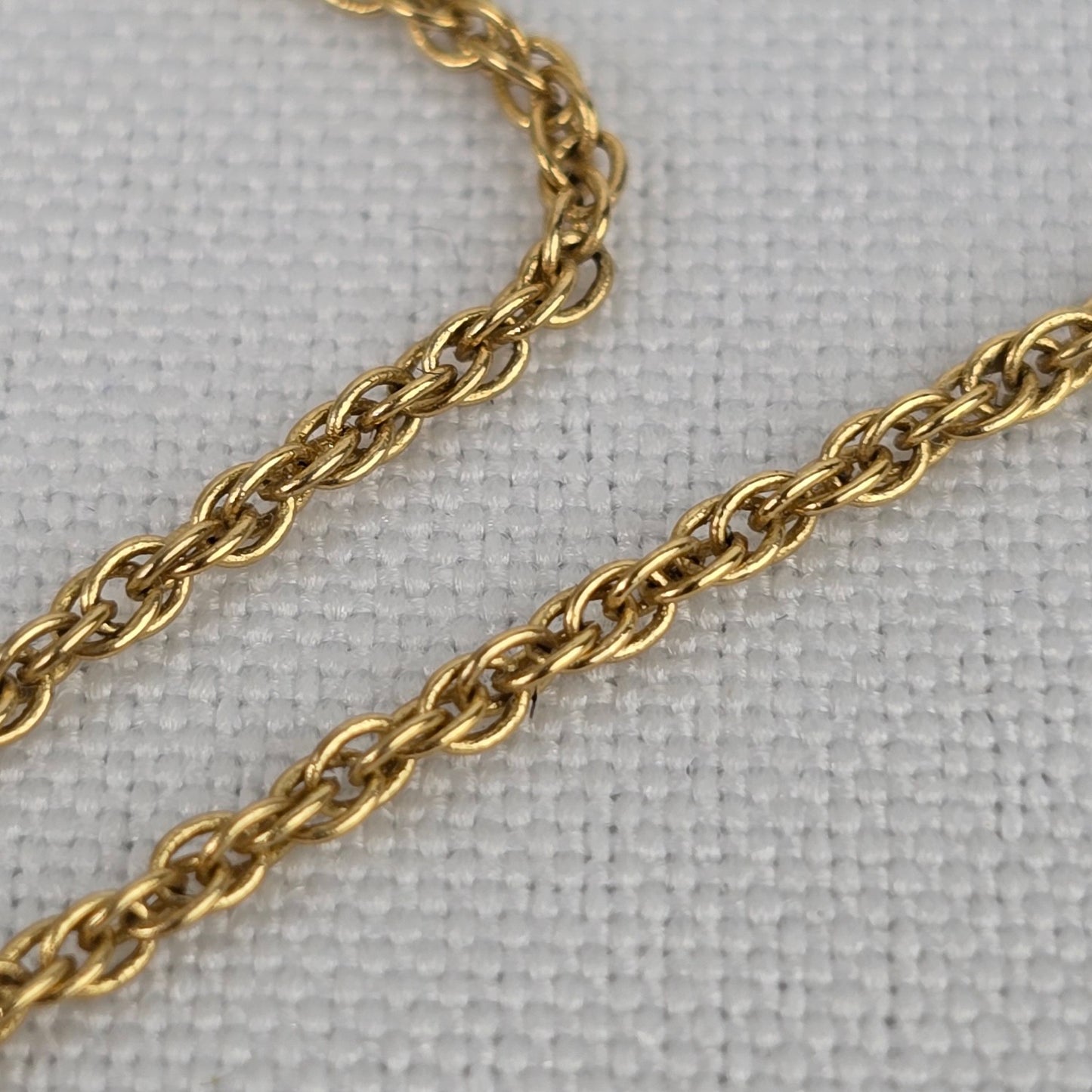 Vintage Gold Tone Faceted Stone Delicate Pendant Chain Necklace