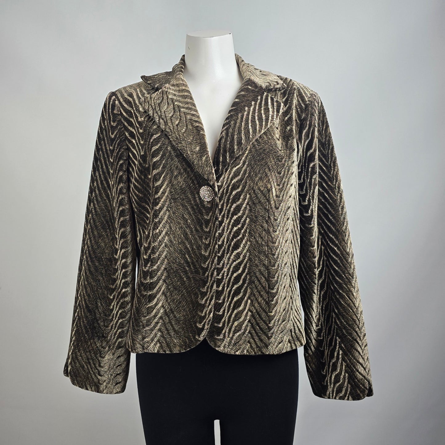 Vintage Mercedes Brown Velour Button Blazer Size 14