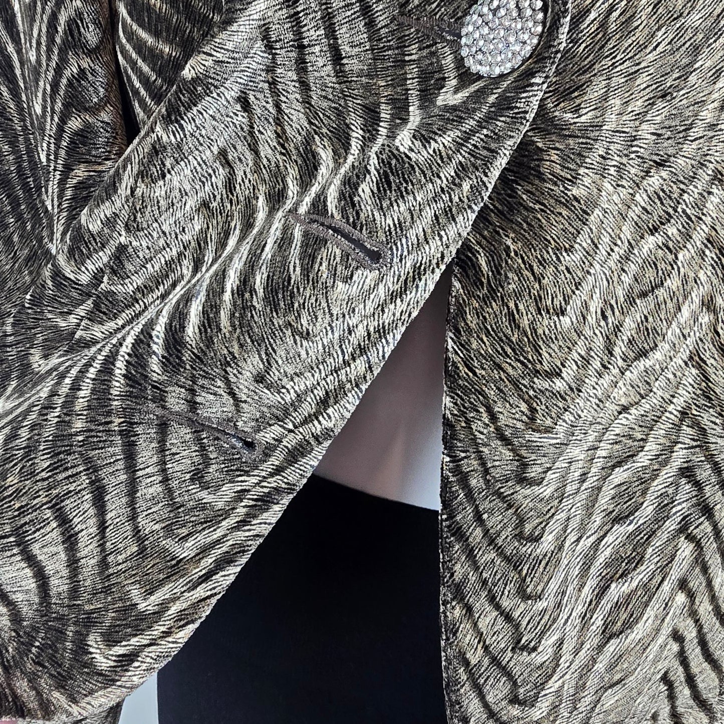 Vintage Mercedes Brown Velour Button Blazer Size 14