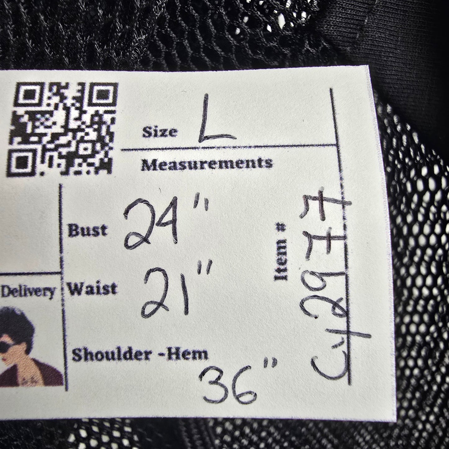 Jane & John Black Netted Zip Up Jacket Size L